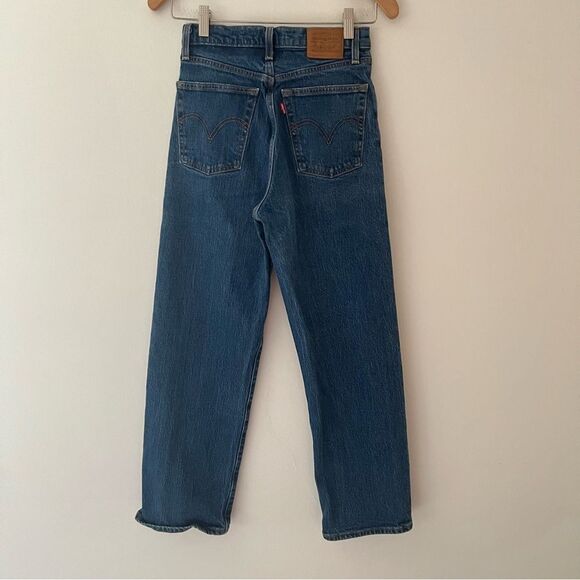 Levi’s Ribcage Straight Jeans Blue Denim Size 26 Classic - Picture 5 of 12